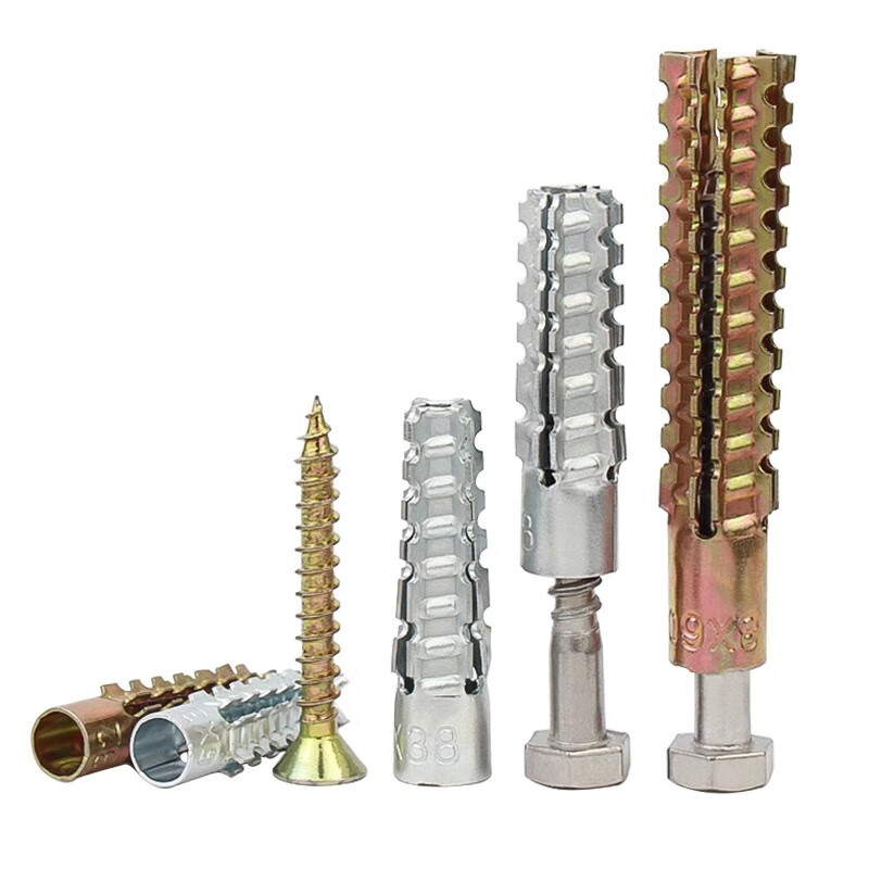 Jinchao sawtooth gecko expansion screws complete set of bolts lightweight brick anti-loosening cement wall hollow brick concrete metal pipe nails M5*30 (blue and white zinc single tube + cross self-tapping) 20 sets