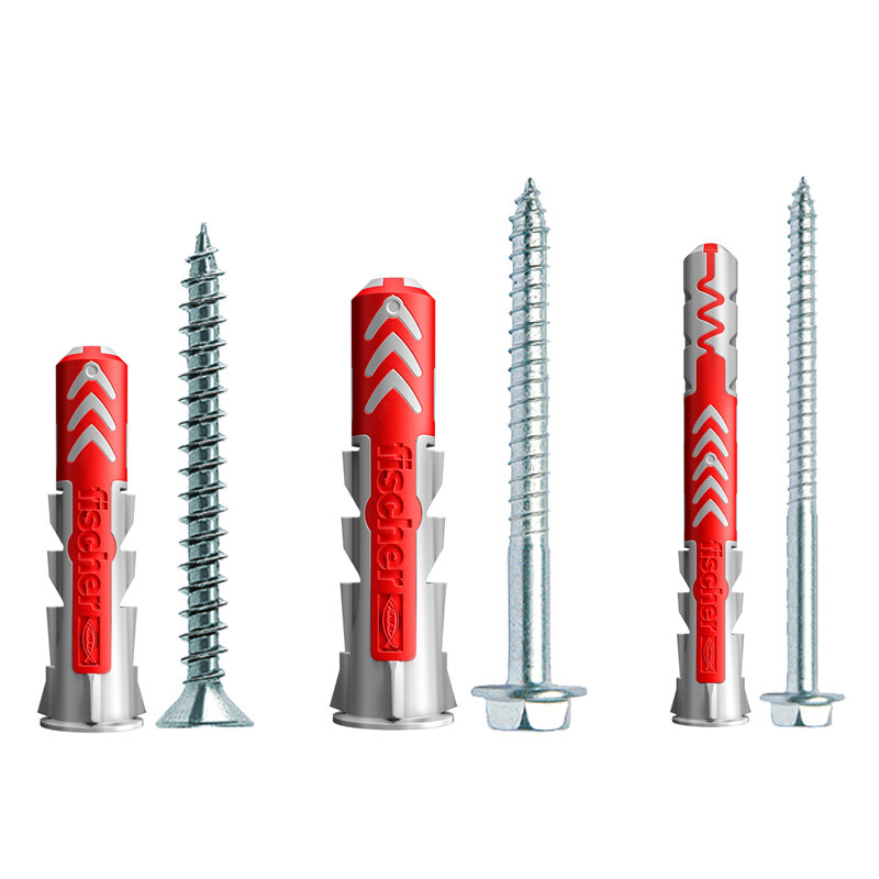 German fischer imported expansion screw plastic expansion tube Duopower hollow brick aerated brick gypsum board special wall cabinet hanger expansion bolt 10X80+7x107 original hexagonal head nail 1 set 538257