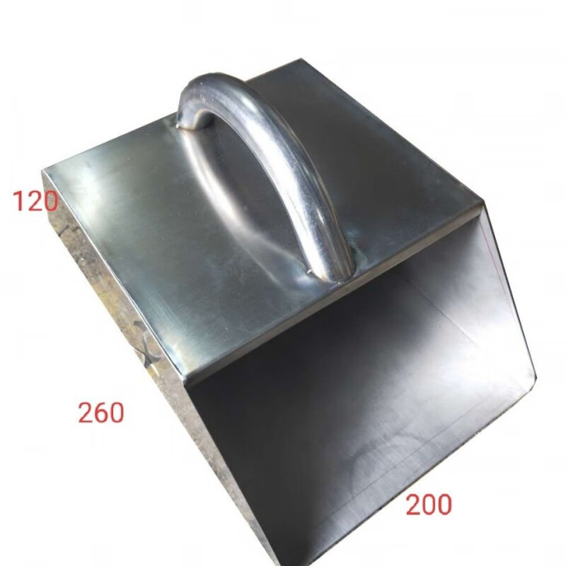 Stainless steel dustpan, white steel dustpan, pharmaceutical factory grain feed dustpan, carbon dustpan 201304, material 201 260*200*120, plate thickness 0.65