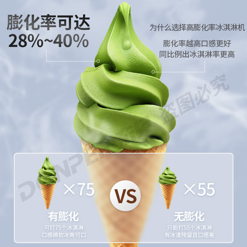 Donper ice cream machine commercial vertical soft ice cream machine stainless steel ice cream machine large capacity fresh-keeping function cone machine fully automatic machine for milk tea shop 1.5HP Donper press | CKX200MAX no-wash thawing