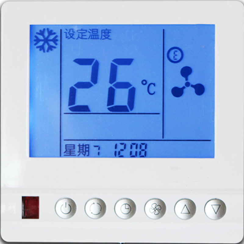 Weltrin thermostat fan coil control panel intelligent three-speed switch wired controller Weir single display green label
