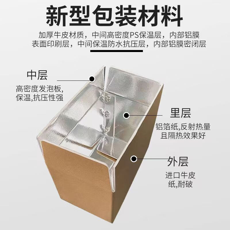 Befute Insulated Box Foam Box Aluminum Foil Insulated Box Fresh Fruit Logistics Cold Chain Fresh Packaging Box Express Box No. 5 290*175*210mm*1