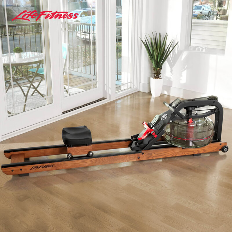 LIFEFITNESS rowing machine HX household water resistance solid wood rowing machine foldable aerobic fitness equipment imported solid wood color