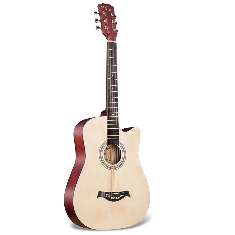 WEIKASI folk guitar beginners acoustic guitar veneer beginners entry practice guitar guitar student male and female musical instrument 38 inches wood color + gift bag recommended for beginners
