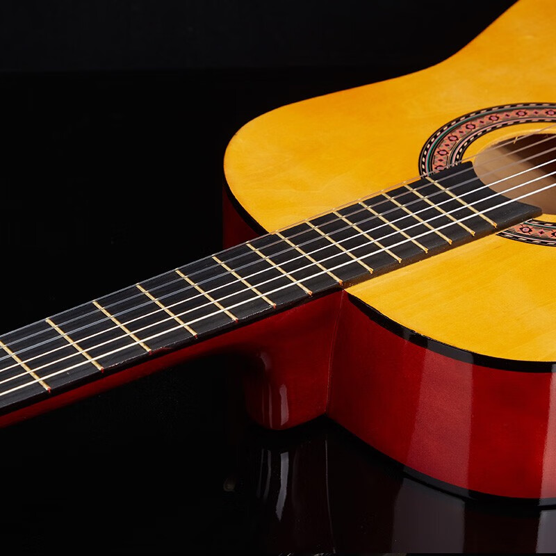 Yasateo Classical Guitar Bright Nylon Strings Beginner's Guitar Acoustic Guitar Instrument Beginner Men's and Women's Acoustic Guitar 38 inches Classical Wood Color + Gift Pack