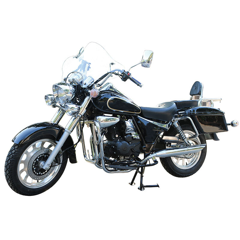Storm Prince Motorcycle Prince Heavy Duty Motorcycle Can Be Licensed 200 Long Distance Rider Motorcycle Boulevard Glider Retro Street Car Rebel Bright Black Brand New 200 Water Cooling + Disc Brake + Saddlebags + 16 Upgrades