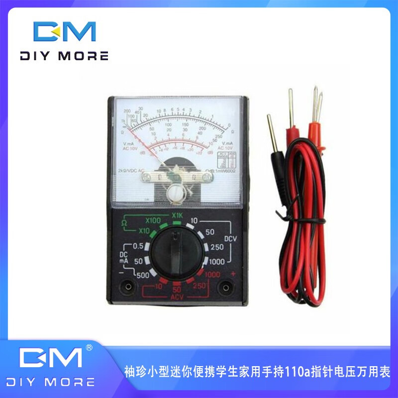 DIYMORE Pocket Small Mini Portable Student Home Handheld 110a Pointer Voltage Multimeter Bring Your Own AA Battery