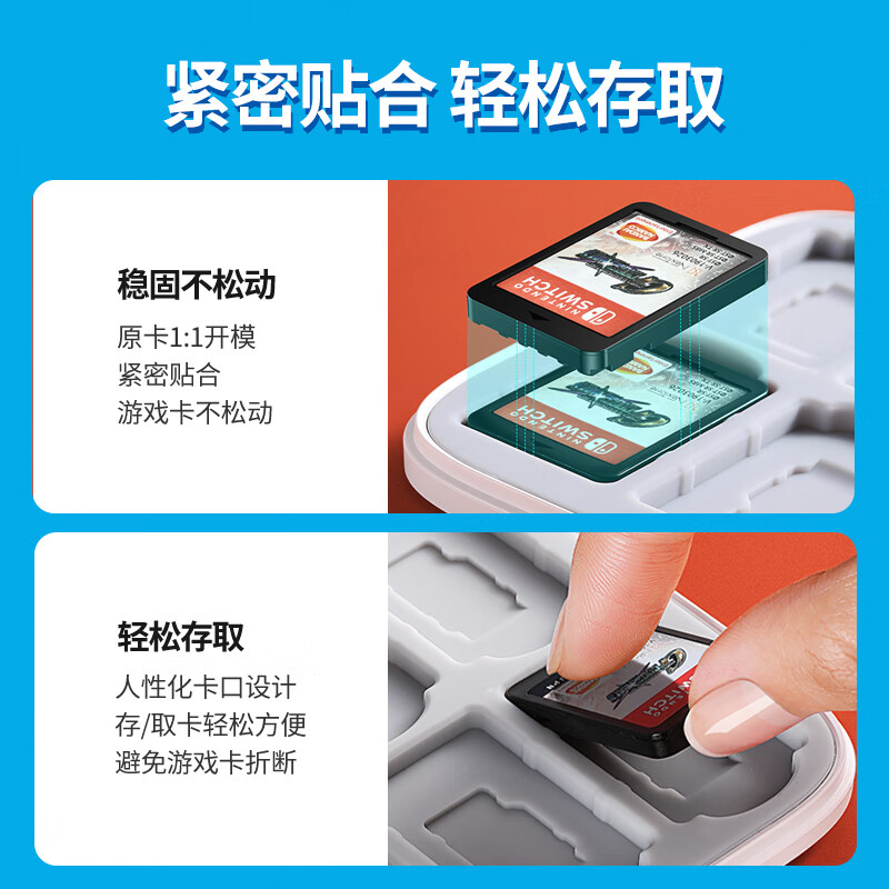 Green Link is suitable for Switch2 Nintendo lite game card storage box NS card TF memory card box to carry with you 12NS card + 12TF card red and blue classic model