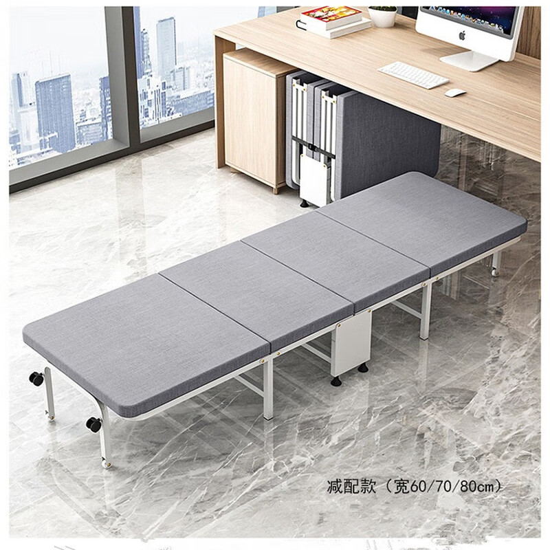 JN JIENBANGONG folding bed nap bed office nap bed 40% off camp bed hospital accompanying bed simple sofa bed single bed width 60*180 simple cotton and linen style - white frame #with 4 wheels