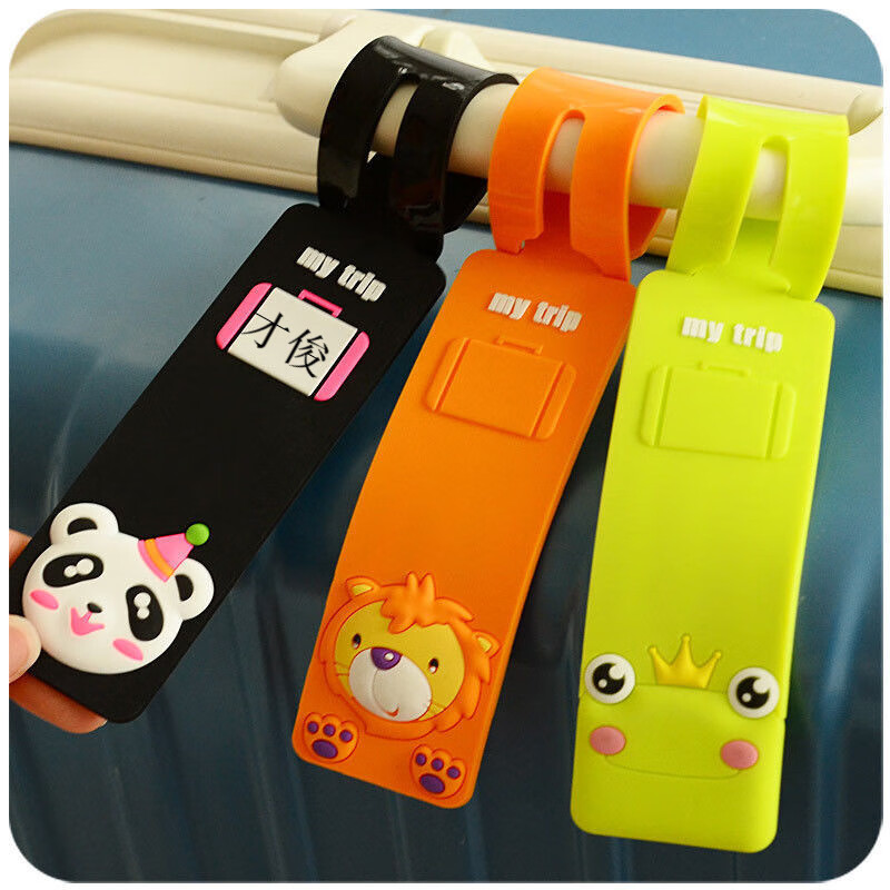 Talented luggage tag cartoon cute flight attendant luggage tag label boarding pass suitcase tag shipping tag 3 random styles