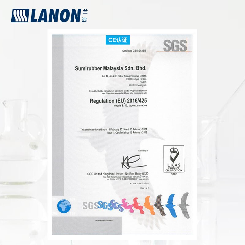 Lanlang (LANON) Lanlang SR100 imported nitrile chemical-resistant gloves, wear-resistant, acid-alkali, oil-resistant, waterproof, anti-static industrial protection XL