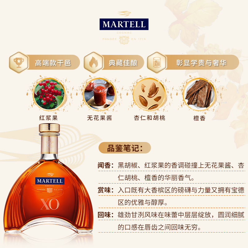 Martell XO Cognac Arch Bridge XO 700ml imported from France