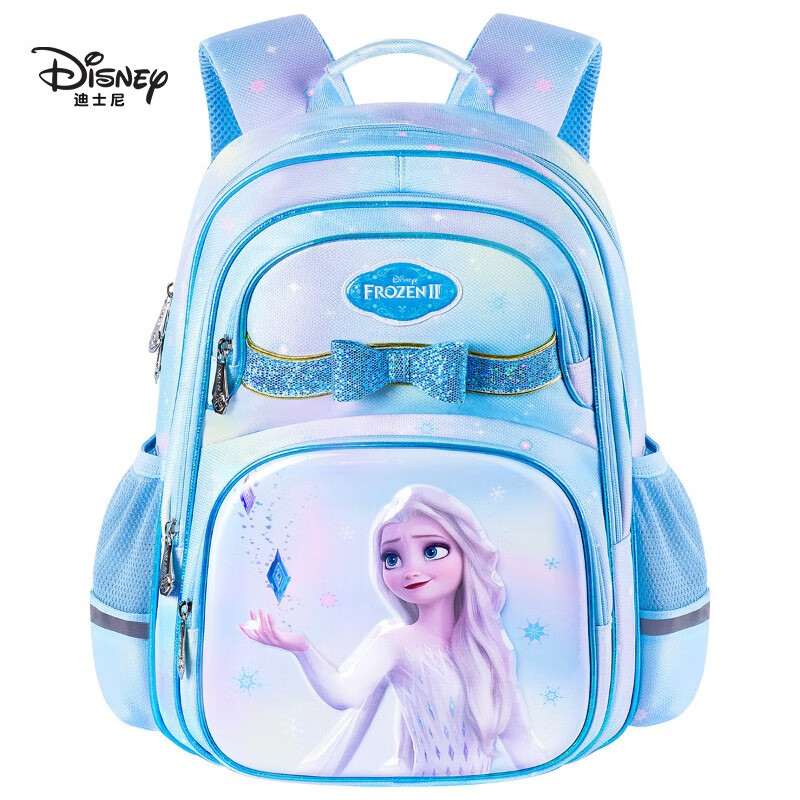 Disney school bag primary school student spine protection children's school bag 1-3 grade school bag high-looking and burden-reducing school bag large capacity water-repellent Elsa