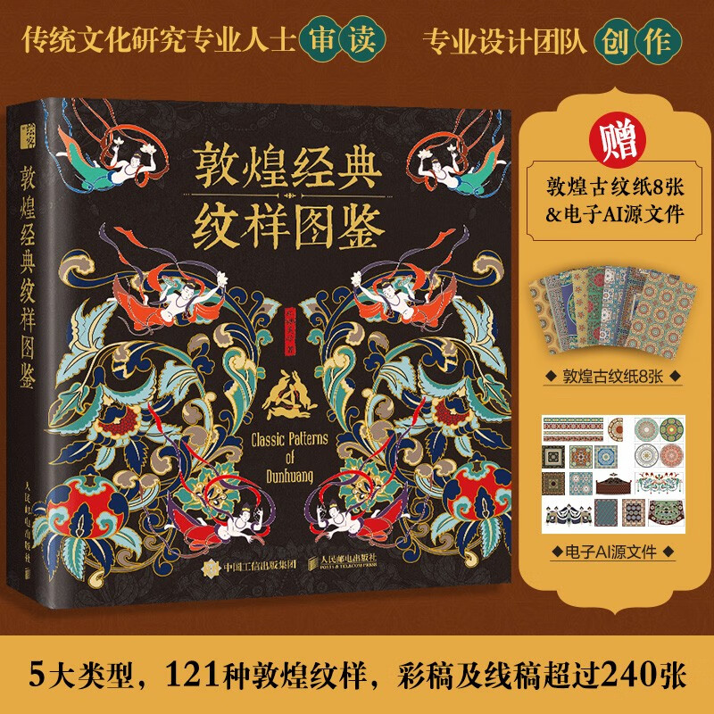 Dunhuang Classic Pattern Illustrated Dunhuang Art Millennium Dunhuang Patterns Border Caisson Canopy Fabric Decoration National Style 8 Free Ancient Pattern Papers Produced by Huike