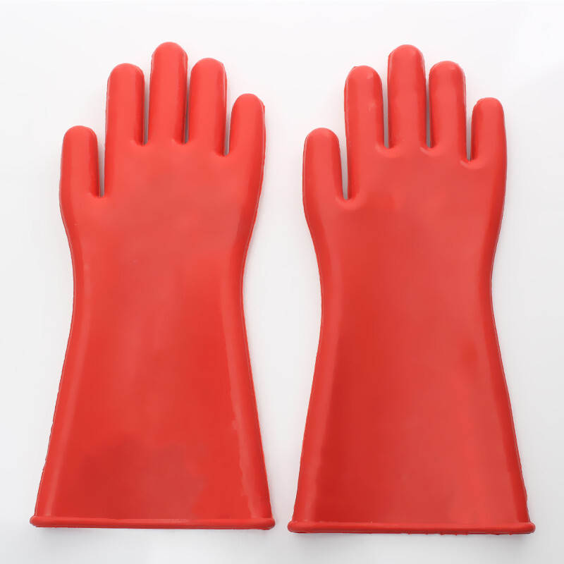 Jinbuan rubber insulating gloves for live operation in power distribution room, high voltage resistant and anti-shock gloves, 10KV flat version