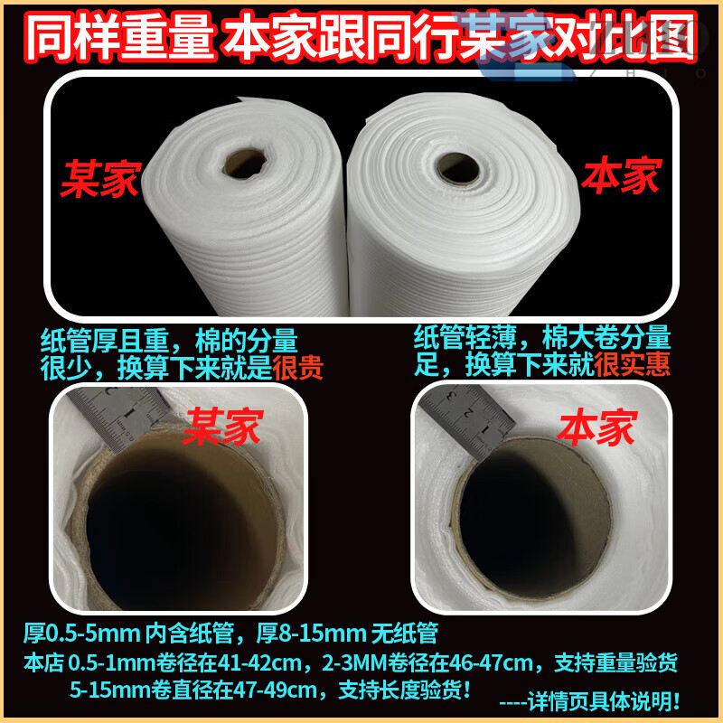 Shockproof epe pearl cotton packaging film, express fragile goods packaging foam foam pad filling cotton, 8mm thick, 50cm wide, 20 meters long