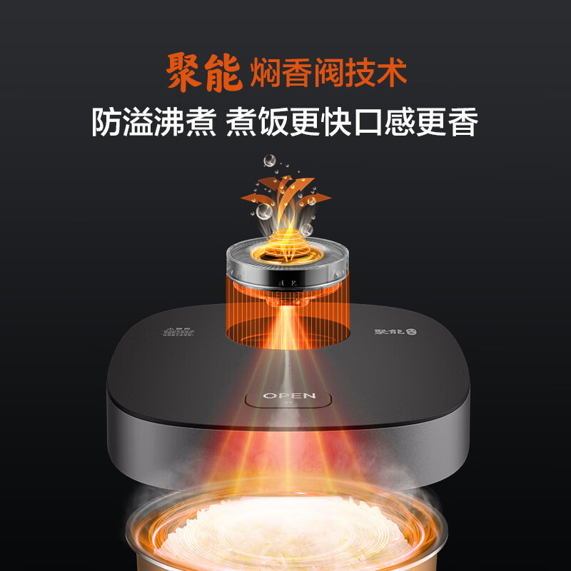 Midea rice cooker for 4-5 people, household use, 5 liters, large capacity, colorful large screen, metal body, high power rice cooker, smart reservation, micro-pressure MB-RE517