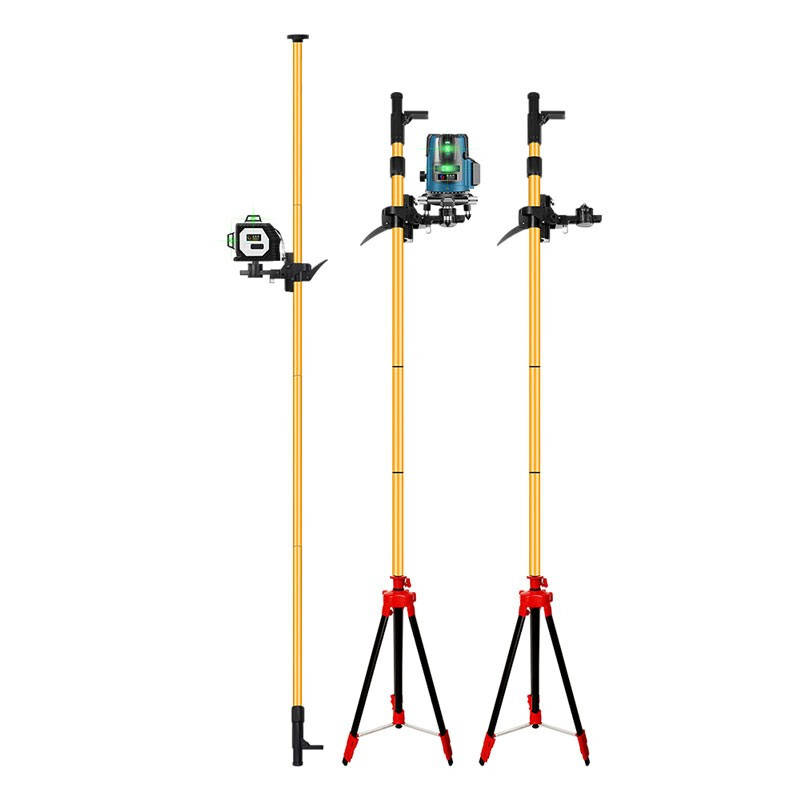 Changshengde infrared level bracket telescopic rod lifting support rod tripod bracket ceiling rod tripod universal accessories 3-meter spliced lifting rod + fine-tuning pan/tilt