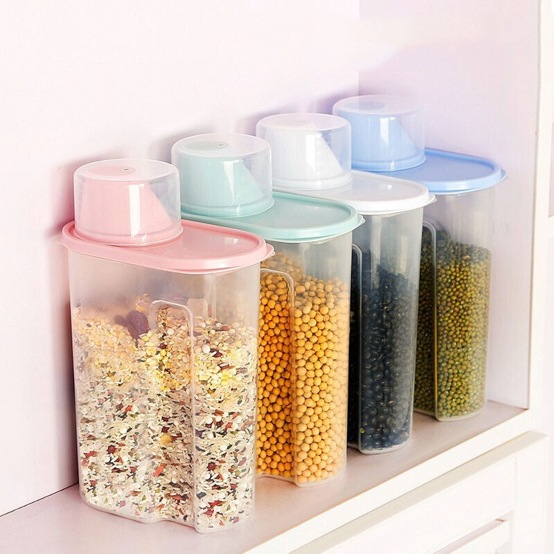 Mengting rice bucket grains and beans storage box insect-proof and moisture-proof household rice tank rice storage rice 1.9L4 only