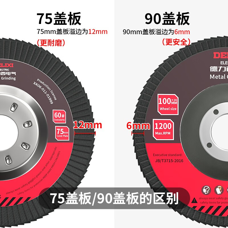 Delixi Electric Louver Blade 100 angle grinder louver wheel grinding disc polishing wheel stainless steel polishing disc grinding wheel cloth wheel angle grinding disc blue sand plastic cover 60 mesh 10 pieces