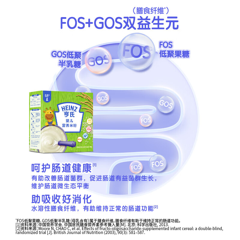 Heinz infant rice cereal 400g baby food supplement high iron original rice cereal vitamin C plus iron nutritious rice cereal breakfast 6 months +