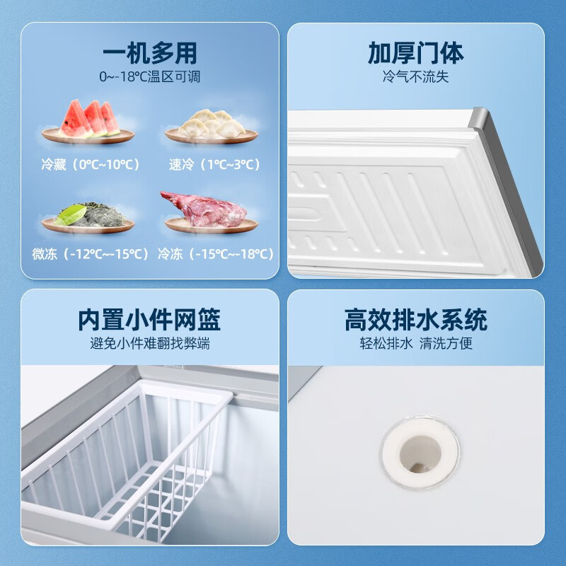 Nanjiren Home Delivery Small Freezer Home Commercial Refrigerator Freezer Dual-Purpose Freezer Small Rental Small Refrigerator Fresh-keeping Breast Milk Storage Cabinet Single Temperature 72L Upgraded Thickening, Frost Reduction and Energy Saving 72L