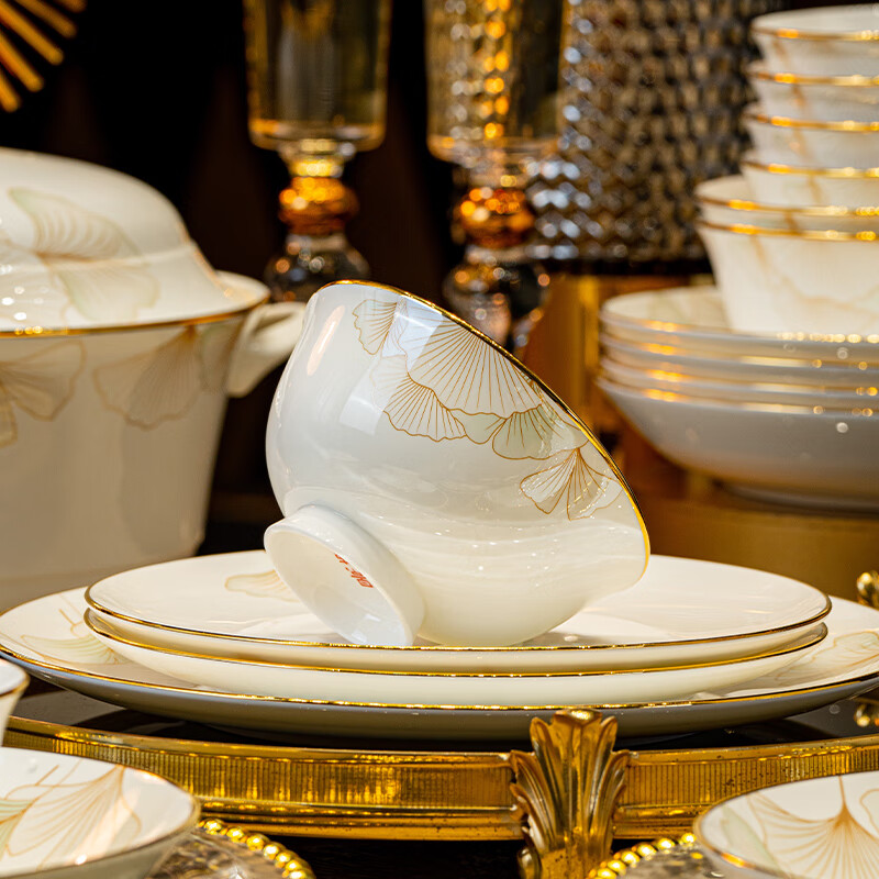 Yunzhihe bowl and dish set household 2025 new high-looking tableware complete set Jingdezhen housewarming gift