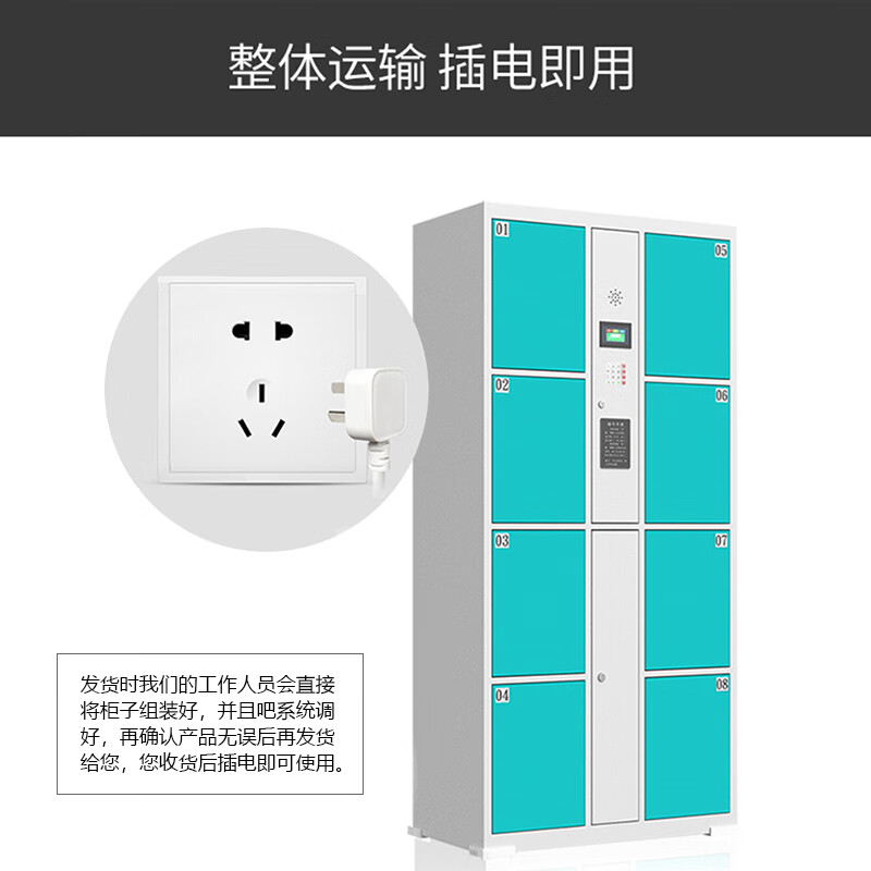 Kaiyuan Intelligent Electronic Face Recognition Shopping Mall Supermarket Infrared Barcode Bag Storage Cabinet Factory Unit Storage Cabinet 12 Doors Face Recognition KY-CBG01