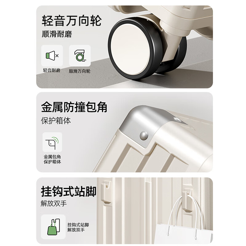 Semir suitcase, men's zipper trolley case, thickened and strong password case, student school suitcase, female boarding case, leather case, black - anti-collision corners 26 inches - recommended for medium and long distances, checked luggage required