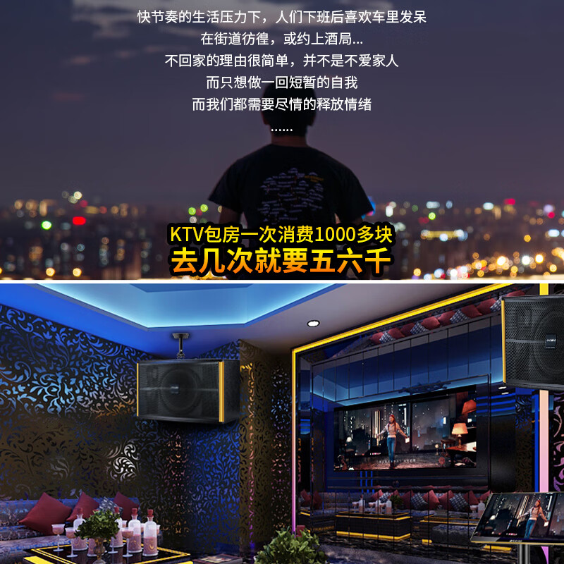 SANSUI PK-10 card package high-power ktv karaoke audio karaoke set amplifier home home karaoke machine singing K equipment full set of all-in-one machine commercial conference stage hotel speaker highly recommended 10-inch speaker + power amplifier + microphone + karaoke machine + effector