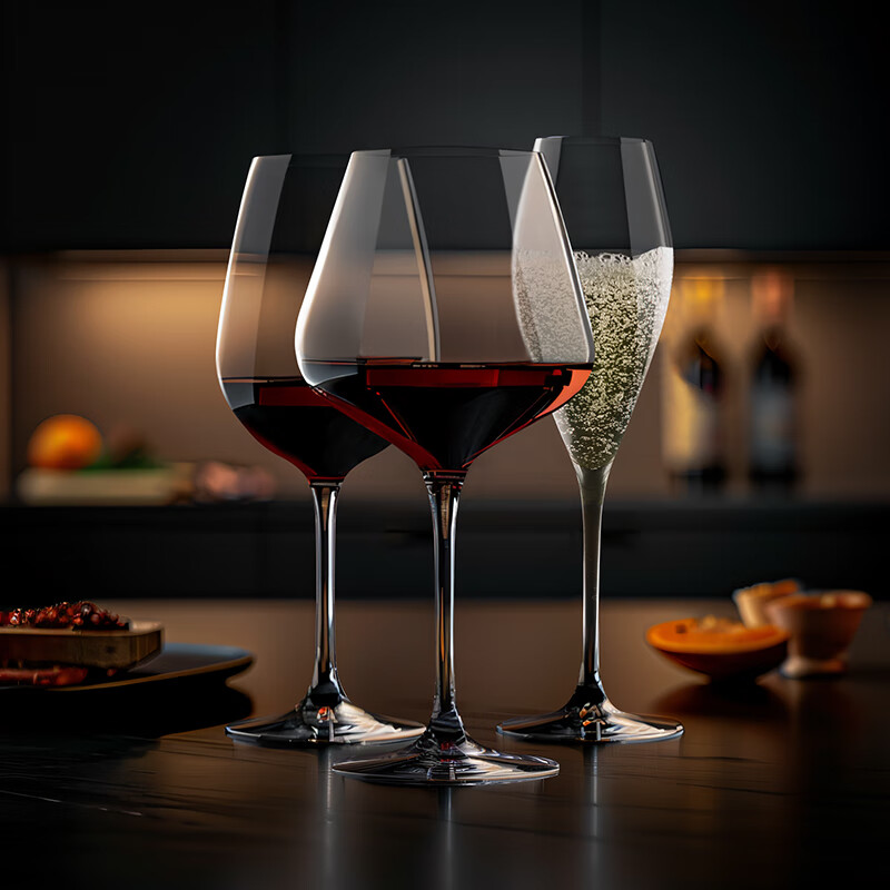 Circle Joy red wine glass set, crystal glass goblet, home wine glass, burgundy wine glass set, pair of 2 pieces