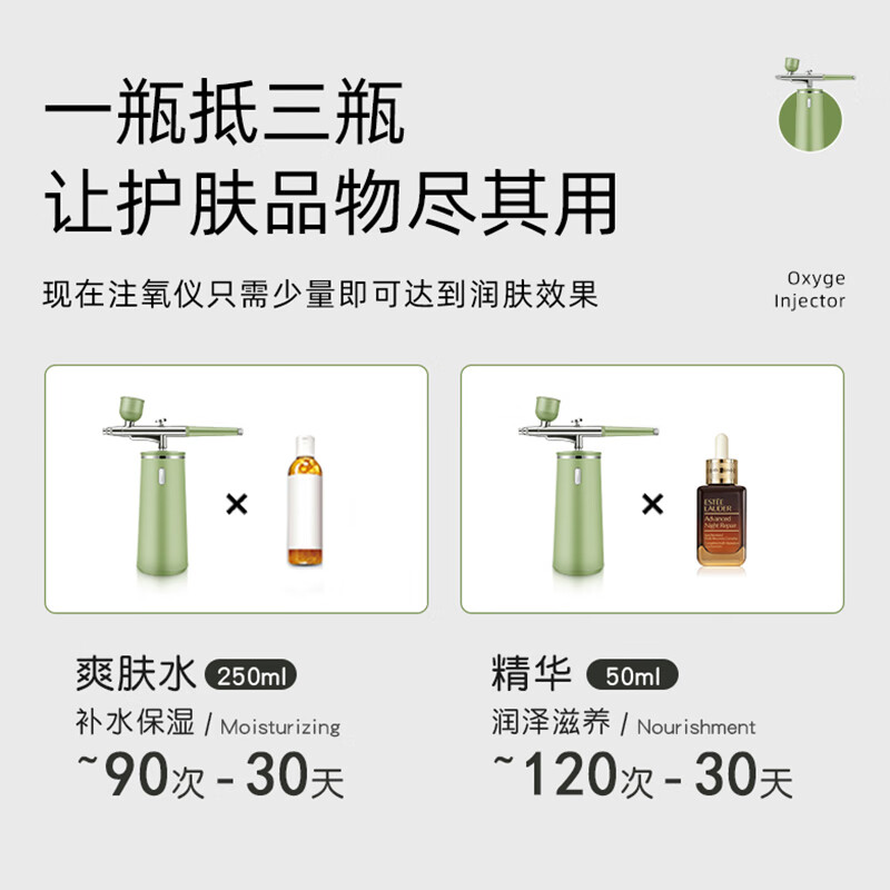 SLLEAF Sushu Oxygen Injector Hydrating Spray Sprayer Household Facial Moisturizing and Beauty Instrument Portable Handheld Water Light Oxygen Injecting Hydration Practical Gift for Girlfriends Girls and Wife Pink - Double Water Tank Gift Box Model