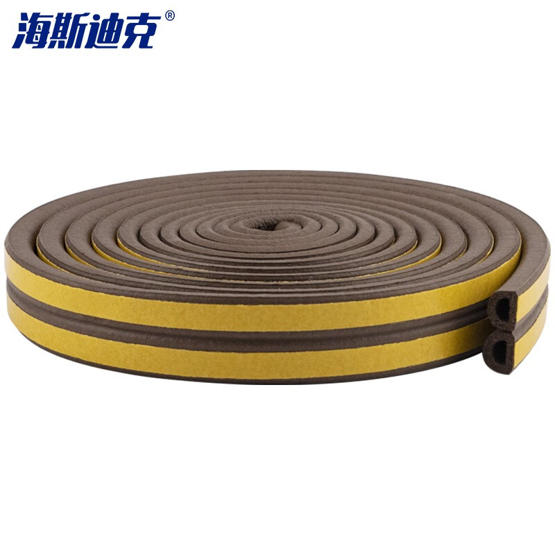 Hasdick Beijing warehouse delivery HKLJ-18 door and window sealing strips window gap sound insulation and leak-proof wind glass window sliding window sealing strips thermal insulation strips D type 9*6mm brown 10 meters