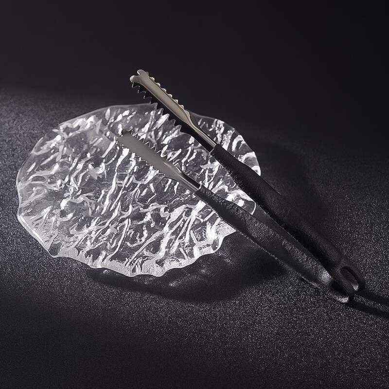 Bar Soul Stainless steel ice clip, high quality stainless steel clip, non-slip handle ice clip, bar bartending tool barbecue clip, non-slip handle ice clip 17.5cm