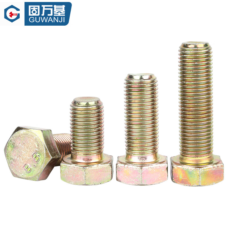 Guwanji 8.8/12.9 grade fine thread external hexagonal screw fine thread fine thread bolt fine buckle screw screw national standard accessories M8x1x25 5 pieces 8.8 grade color zinc