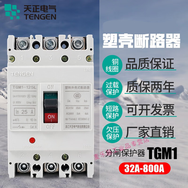 Plastic case circuit breaker TGM1-125 250 400 630 800A air switch main gate 380V 250A 3P
