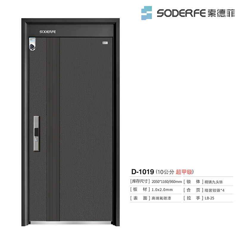 Sodelphi D-1019 Class A anti-theft door security door entry door smart door single door
