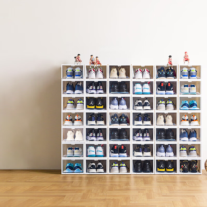 Xitianlong shoe storage box clamshell shoe box multifunctional storage box stack combination shoe cabinet transparent multiple packs 6 front flip models