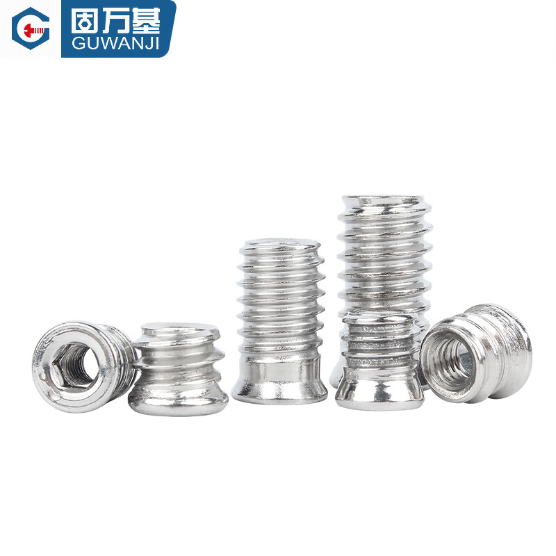 Guwanji 304 stainless steel internal and external tooth nuts furniture nuts countersunk head hexagonal embedded parts screw caps national standard fasteners 304 material M8x25 5 pcs