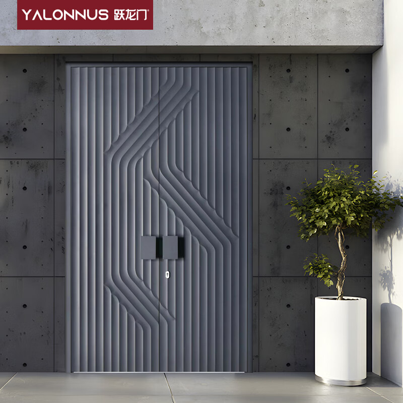 Yuelongmen Intelligent Armored Door Broken Bridge Fingerprint Code Lock Anti-theft Door Entry Door Porch Customized Carved Aluminum Door XT513 Non-standard Customized Sizes Contact Customer Service for Details