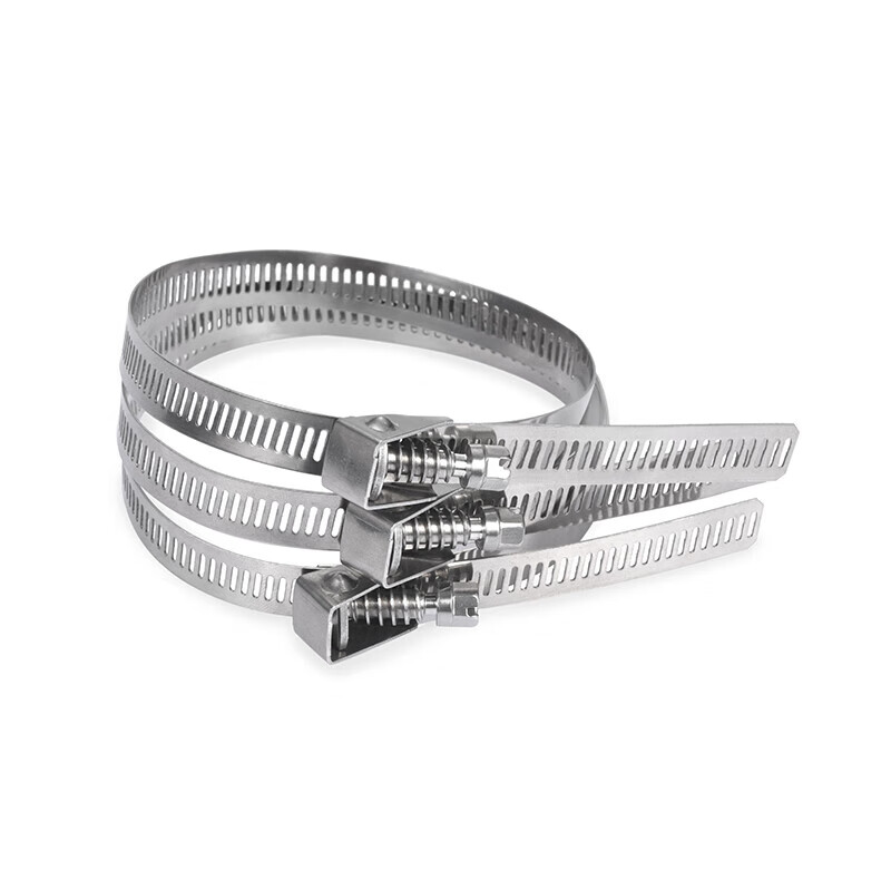 Jinggong (JINGGONG) 304 stainless steel live buckle cable tie metal buckle long removable elastic buckle hose clamp cable tie tightener clamp 12.5*200 bundle 11-57mm (1 piece)