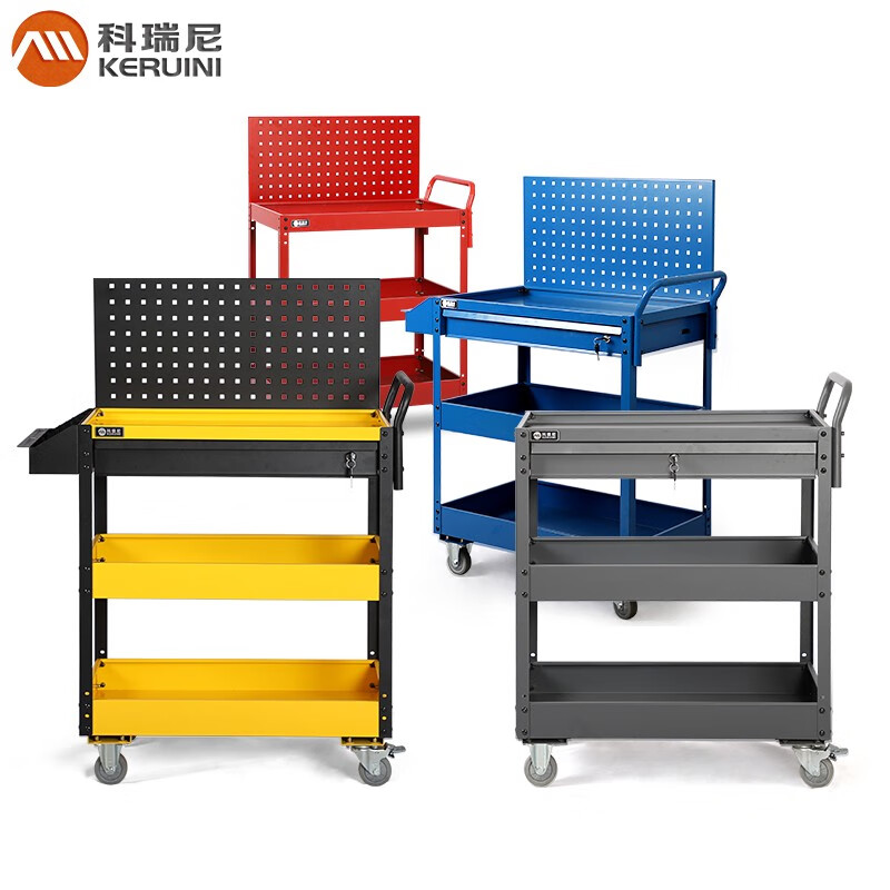 Corini cold-rolled steel high-load-bearing auto repair hardware tool storage cabinet 3-layer multi-functional parts tool cart with drawers customized black and gray JZKH31211-7024-161