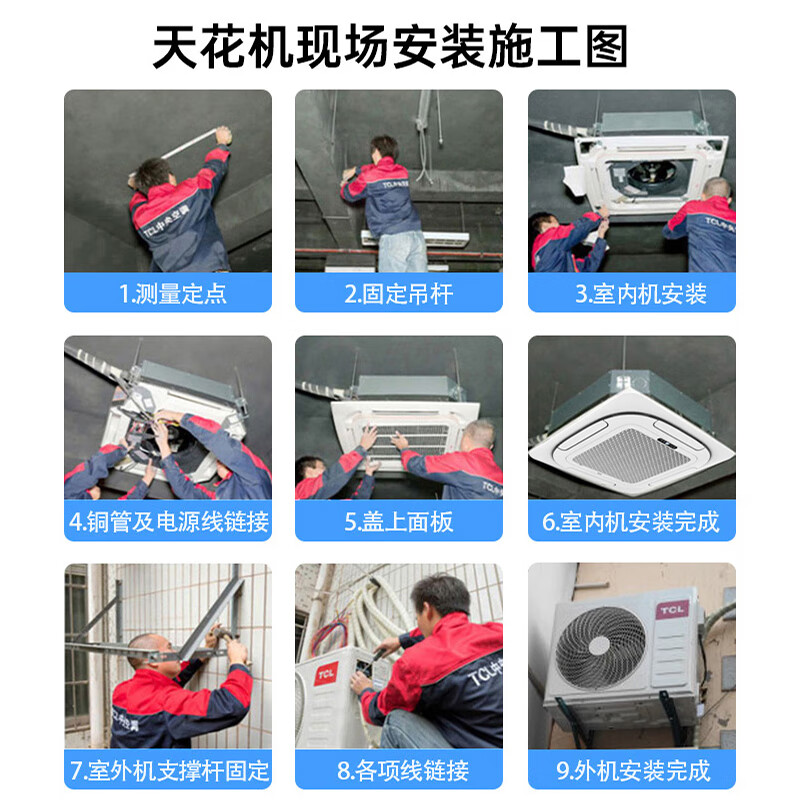 TCL central air conditioner 10 HP one to two, one to three, one to four four-day ceiling air conditioner multi-split commercial air conditioner DC inverter first-level energy efficiency embedded ceiling machine 6 HP first-level energy efficiency one-to-two inverter ceiling air conditioner