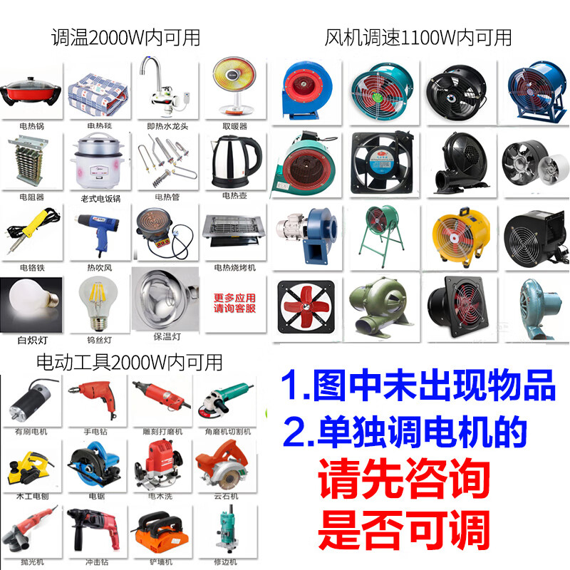 220V fan speed regulator single-phase exhaust fan angle grinder stepless speed switch temperature and voltage regulation motor controller digital display with load protection switch