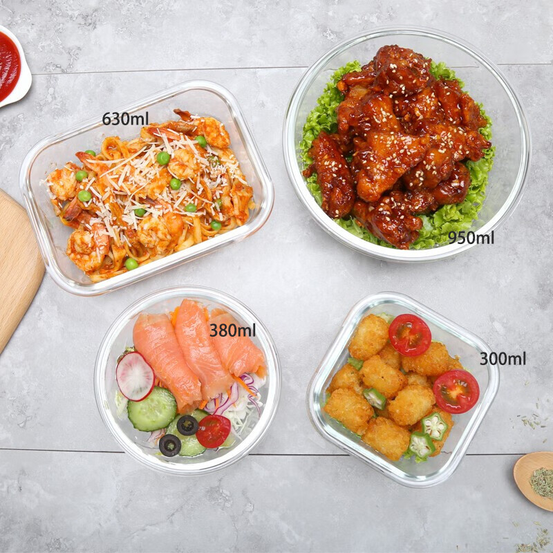 LOCK&LOCK heat-resistant glass crisper sealed food box baby steamed egg bowl storage box frozen box can be steamed 300ml