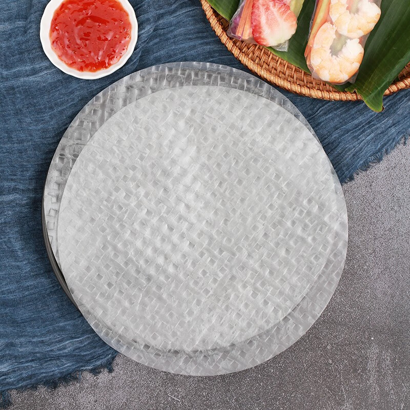 Shui Mama Vietnam imported ultra-thin crystal spring roll wrapper 340g about 39 vegetable rolls 0 fat transparent rice paper spring roll wrapper