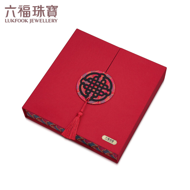 Lukfook Jewelry Gold Ornament Good Fortune, Longevity and Health, Pure Gold Commemorative Crafts, Birthday Gift 020806JA, Gold weight is about 0.10 grams