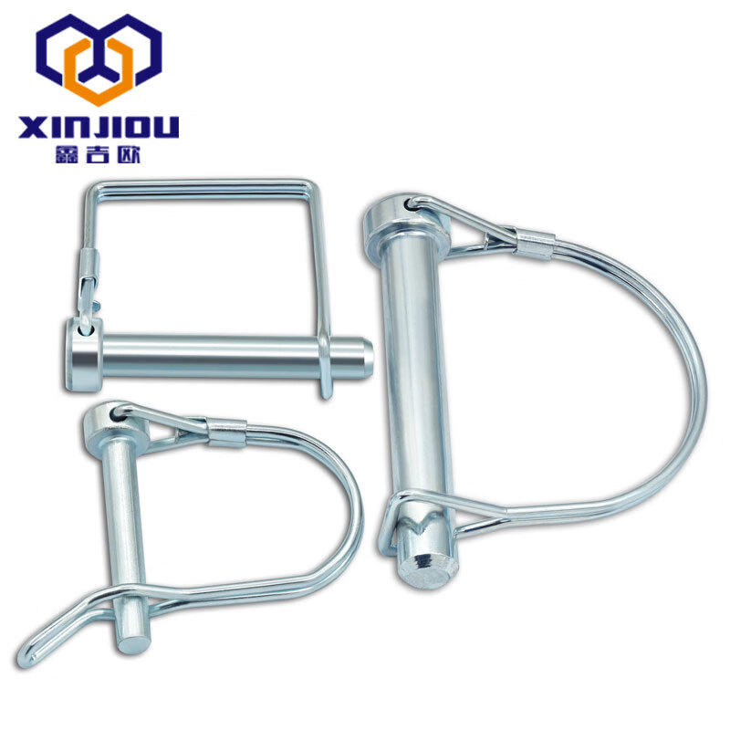 Xinjiou D-type pin d-shaped lock pin quick release pin trailer door pin safety pin spring pin square excavator latch D-type pin 4.5*30 2 pcs
