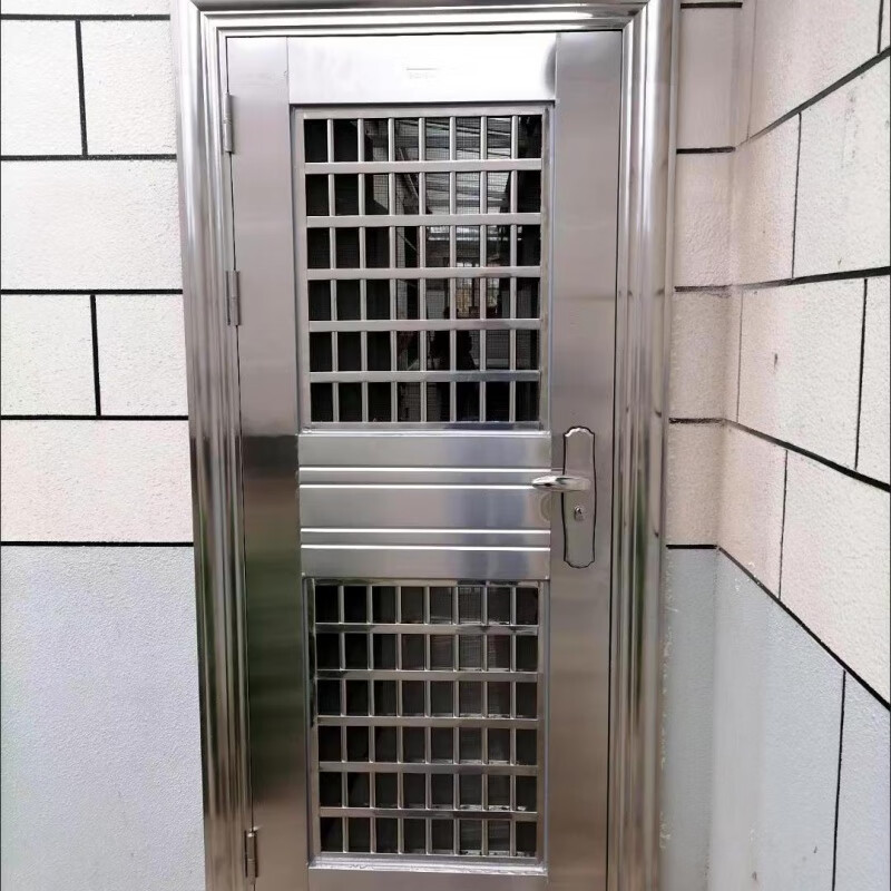 Qinkai customized high nickel 304 thickened stainless steel ventilated anti-mosquito breathable composite door double entry door stainless steel anti-theft door customized according to size ordinary thickened stainless steel
