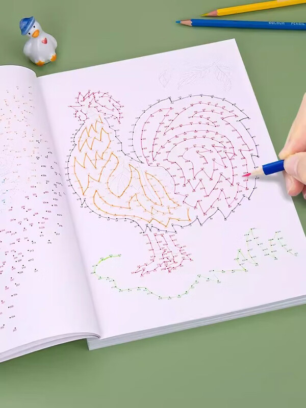 Magic Thread, a complete 4-volume concentration training maze challenge game, educational children's whole brain left and right brain development, thinking training, elementary school students' high-difficulty interesting attention digital connection drawing book